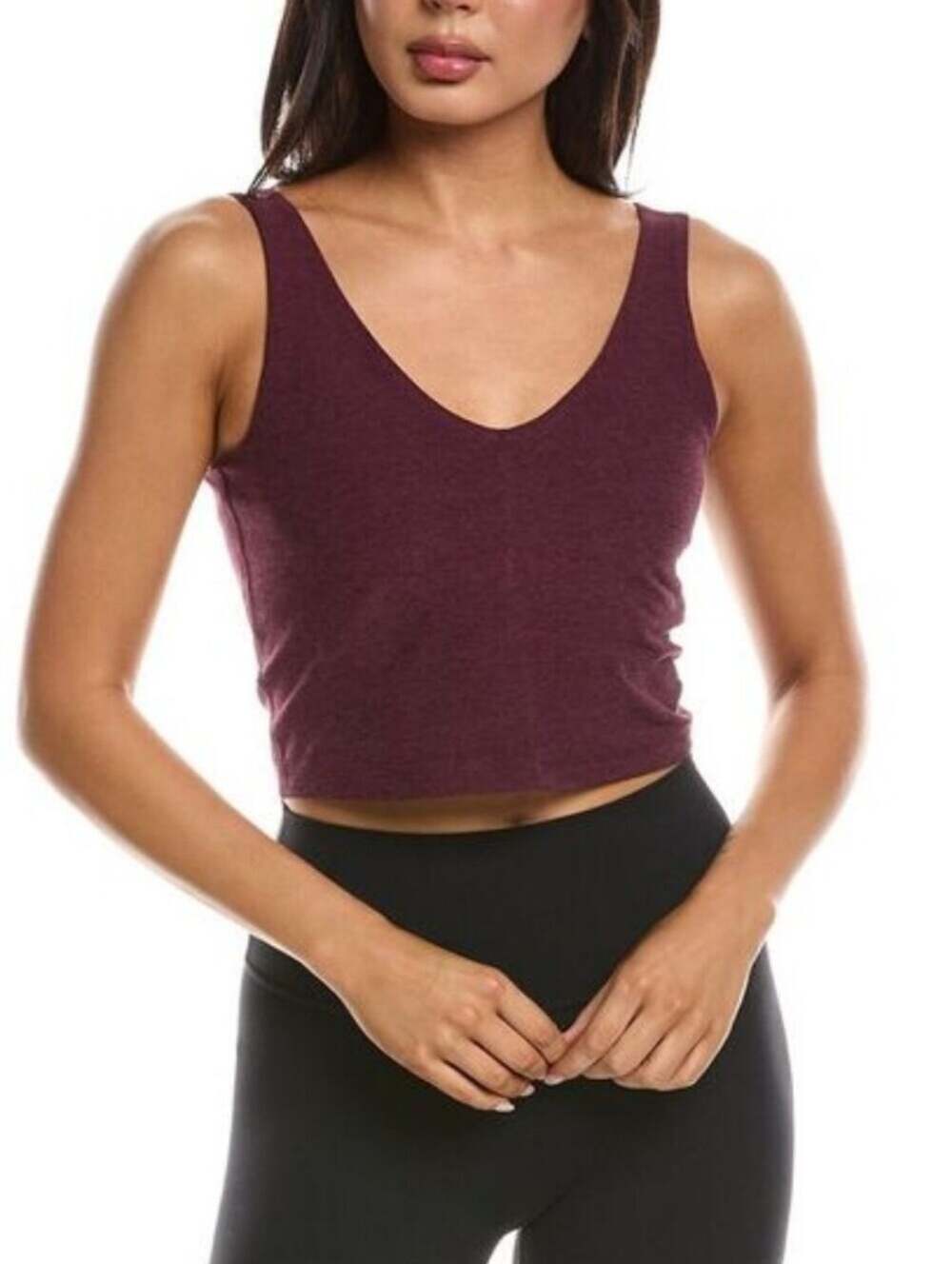 NWT Beyond Yoga Good Day Crop Tank In Deep Plum